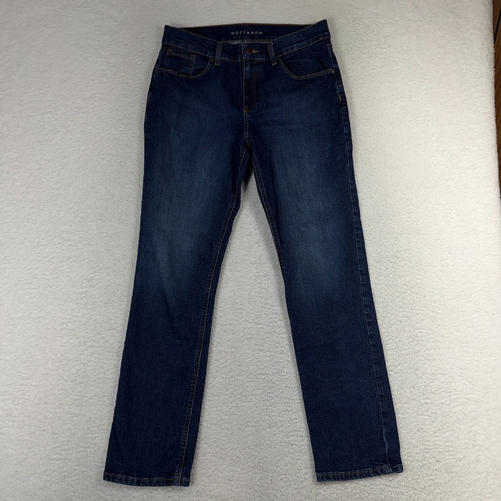 Mott & Bow Mid Rise Stretch Boyfriend Jeans Womens 29x30 (31x29) Dark Blue